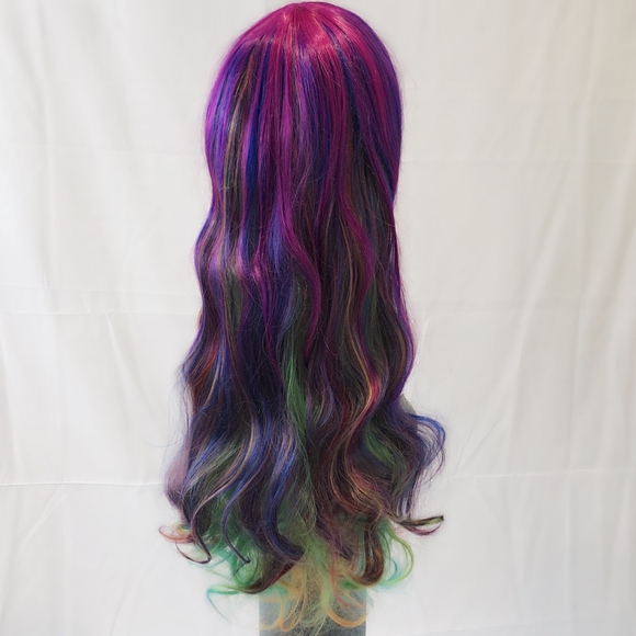 New rainbow wig long wavy curly cosplay main image 7